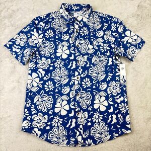 NEW Old Navy Men Floral Button Down Shirt Everyday Regular Fit Tropical Aloha M‎